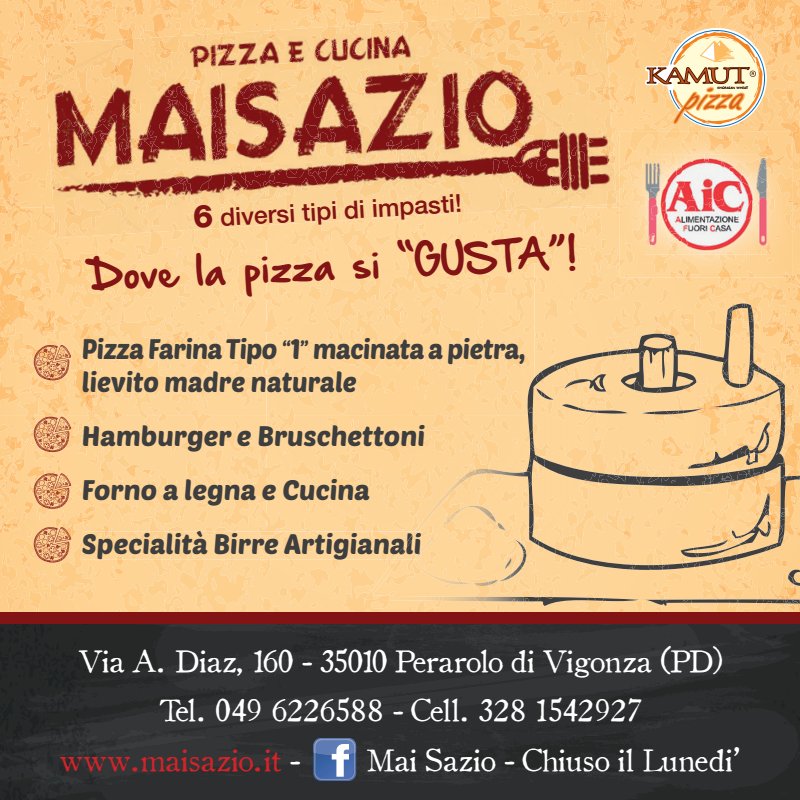 PizzaAntiAge's tweet photo. #MaiSazio #PizzeriaMaiSazio #Vigonza #pordenone #pizza #Inuplus #PizzaAntiAge 
La vera pizza della #Salute Unica! https://t.co/DZlhg5pNnn