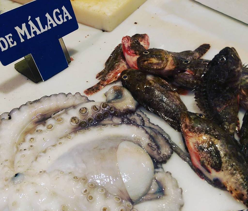 Hoy estamos de visita en el mercado del Carmen. Da gusto ver tanto producto fresco @saboramalaga #Málaga