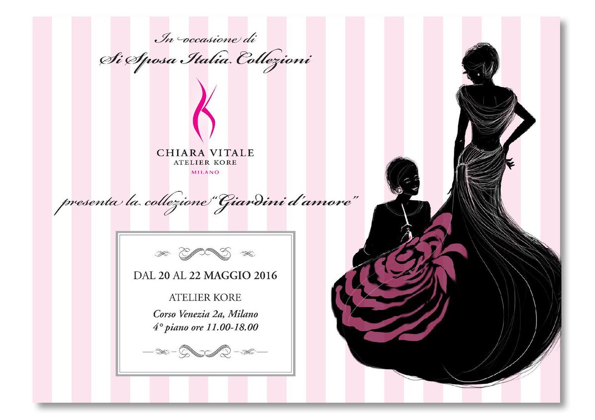 AtelierKore's tweet photo. #SAVETHEDATE  #AtelierKoreBridal presentation: May 20th - 22nd  from 11 am to 6 pm, C.so Venezia 2/a #Milan. #events https://t.co/tcXVA6PGbO