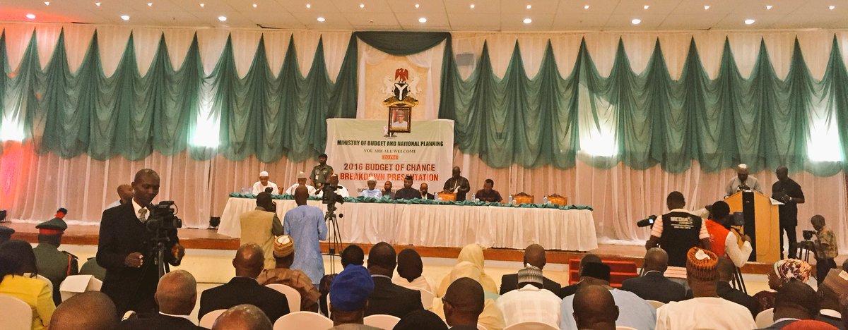 NigeriaGov's tweet image. The #BudgetOverview event kicks off. Ministers of Budget, Defence, Water Resources, Finance, Niger Delta present