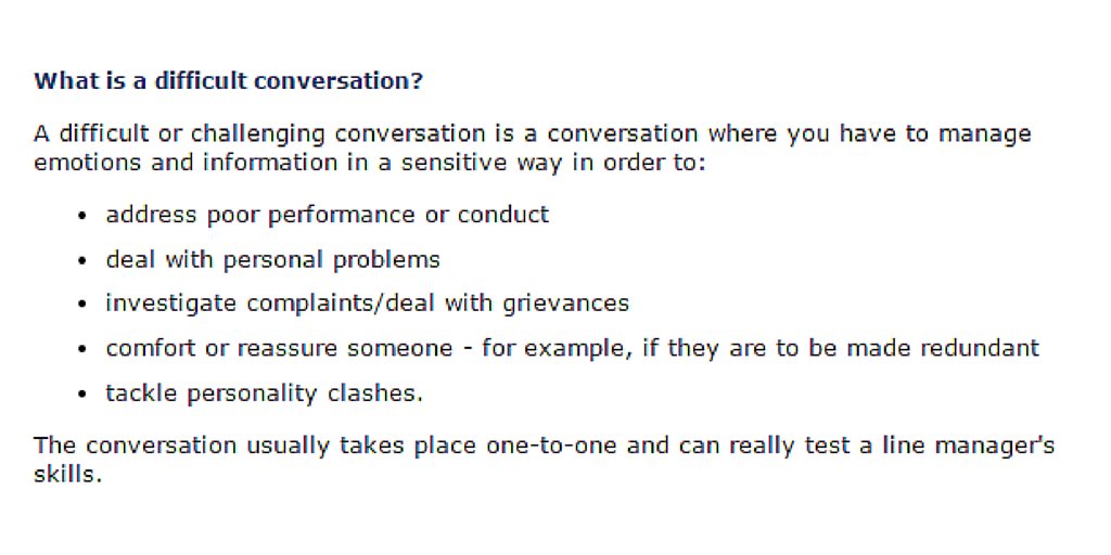 acasorguk's tweet image. This week&apos;s theme is difficult work conversations.
Going back to basics, what is a #difficultconversation?
#AcasT16