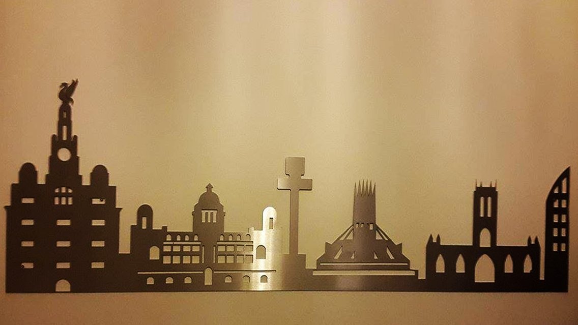 JuvoDesigns's tweet photo. #Liverpool Skyline #Sign in Stainless Steel. Approx 40cm long and rust-proof. Just £40 each. #Sign #RadioCity #Gift https://t.co/Tzz8HaxtHi