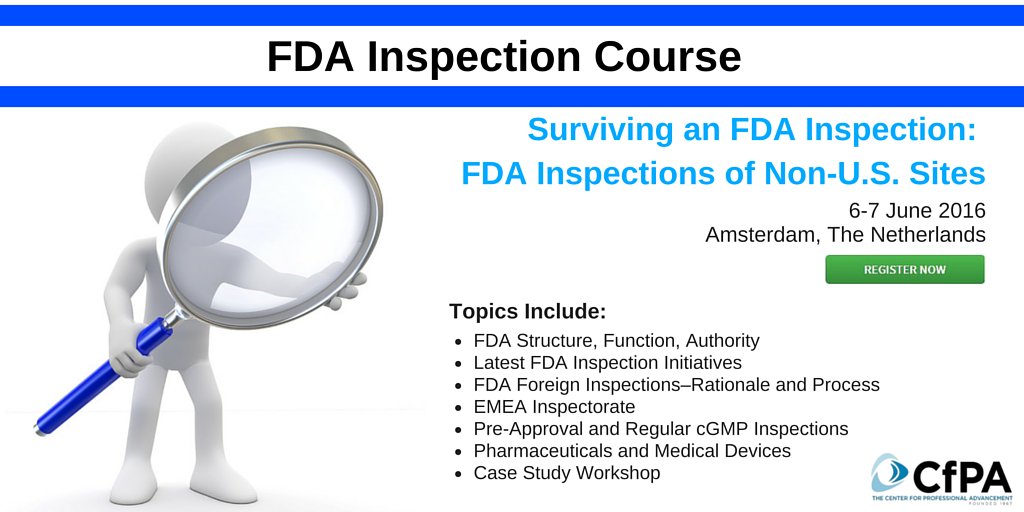 Cobblestonetrng's tweet image. Surviving an #FDA #Inspection: #FDAInspections of Non-U.S. Sites.  Amsterdam course Info ow.ly/4n7xmQ