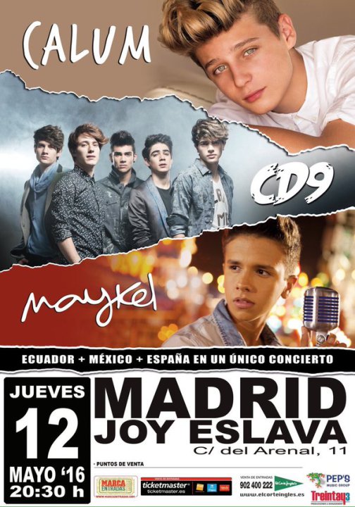 YourWayMagazine's tweet image. ¡Ya tenemos plan para esta tarde! Concierto de @CD9, @CalumHeaslip1 y @MaykelOficial en la @JoyEslava1