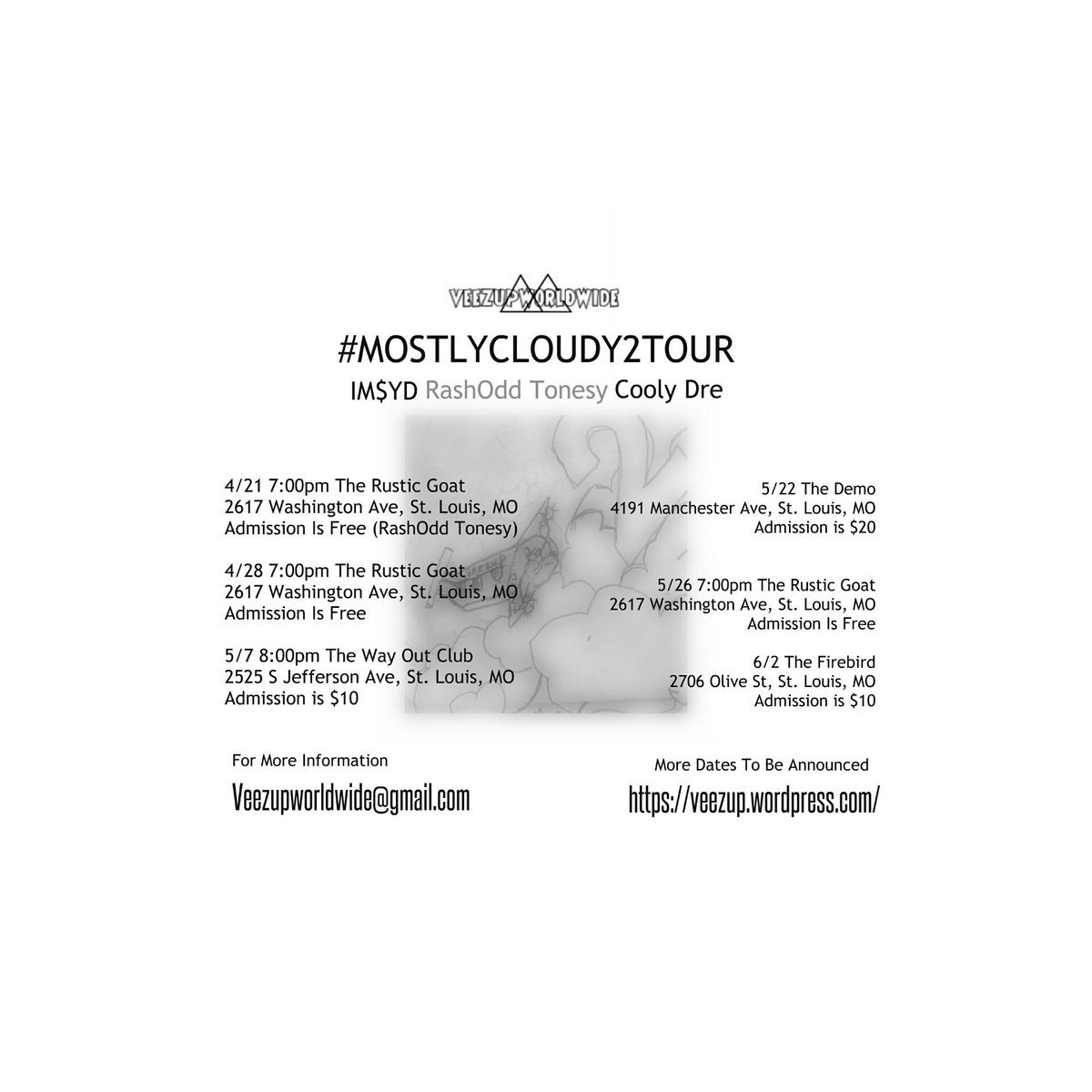 VeezupWorldwide's tweet photo. #mostlycloudy2 #mostlycloudy2tour https://t.co/AFlh5vJm5u