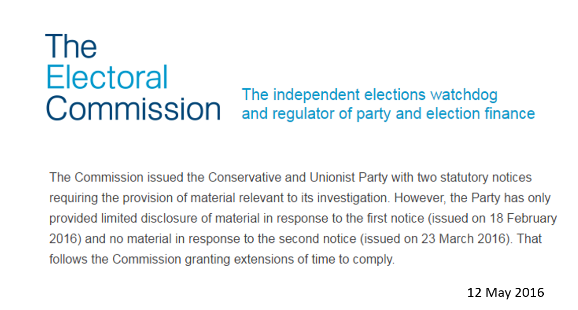  Electoral Commission writes to Crown Prosecution Services on Tory Election Spending CiQAJd3XAAAi1QY