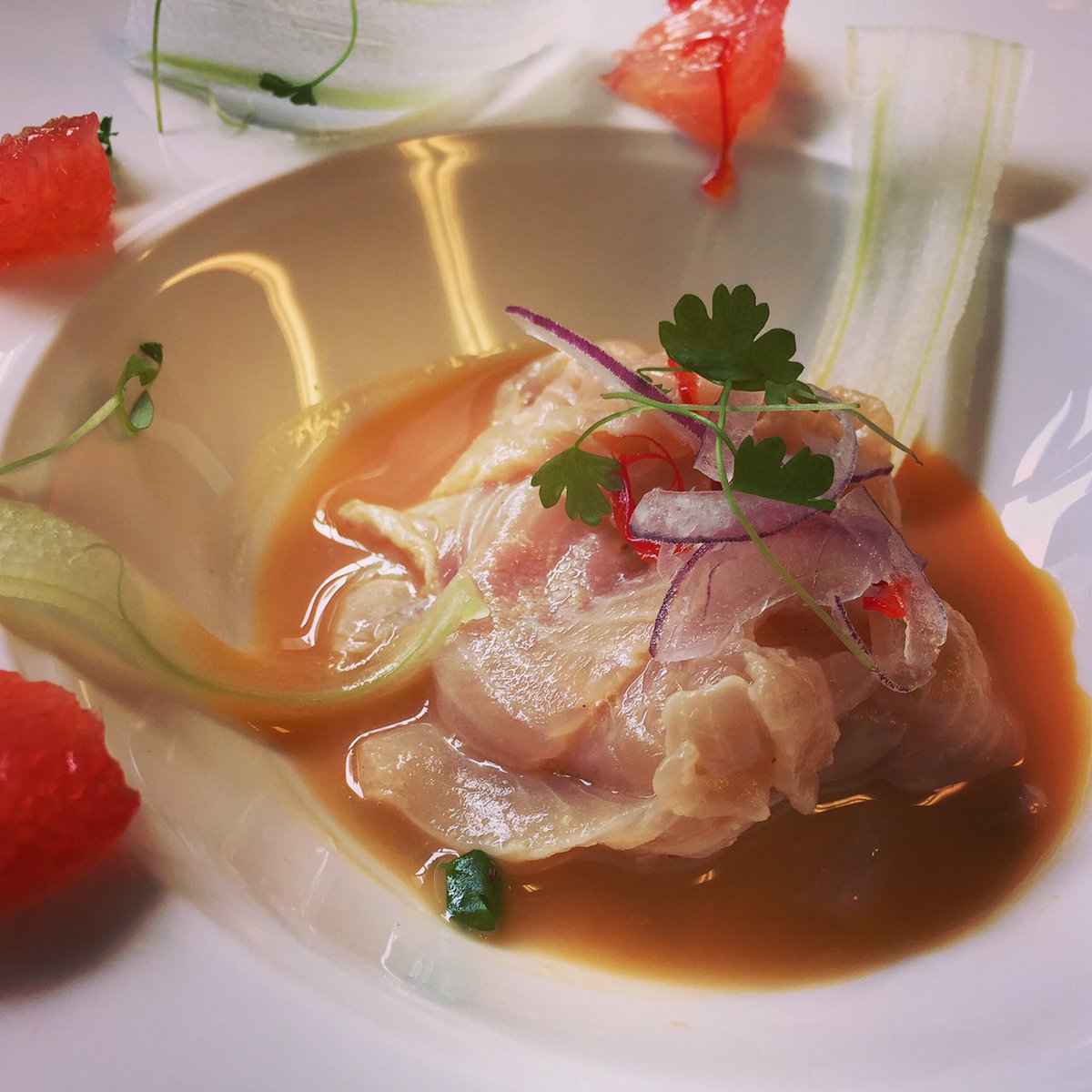 BoulestinLondon's tweet photo. NEW DISH ALERT! Ceviche of Arctic Char, Grapefruit &amp; Ponzu. It's seriously sexy! https://t.co/3DS5ATTVnh