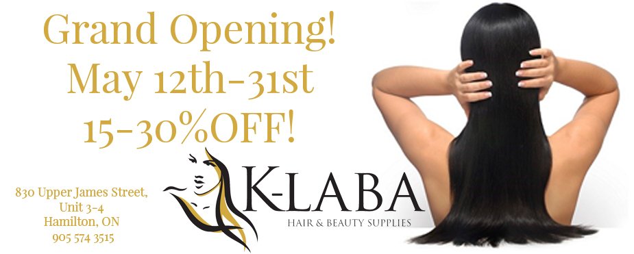 klababeauty's tweet photo. GRAND OPENING of our NEW LOCATION #hamilton @KlabaHair 

15-30% off Selected Merchandise!! Great deals! til' May31st https://t.co/yIMJhdWFm7