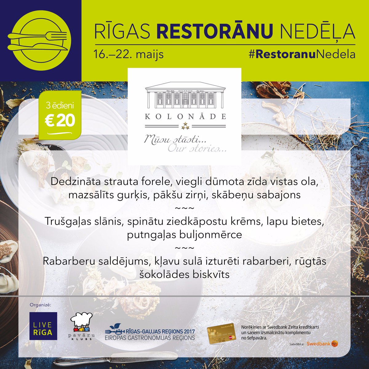 Iepazīsties ar šefpavāra Aināra Volodkas piedāvājumu Pavasara Rīgas Restorānu Nedēļā!