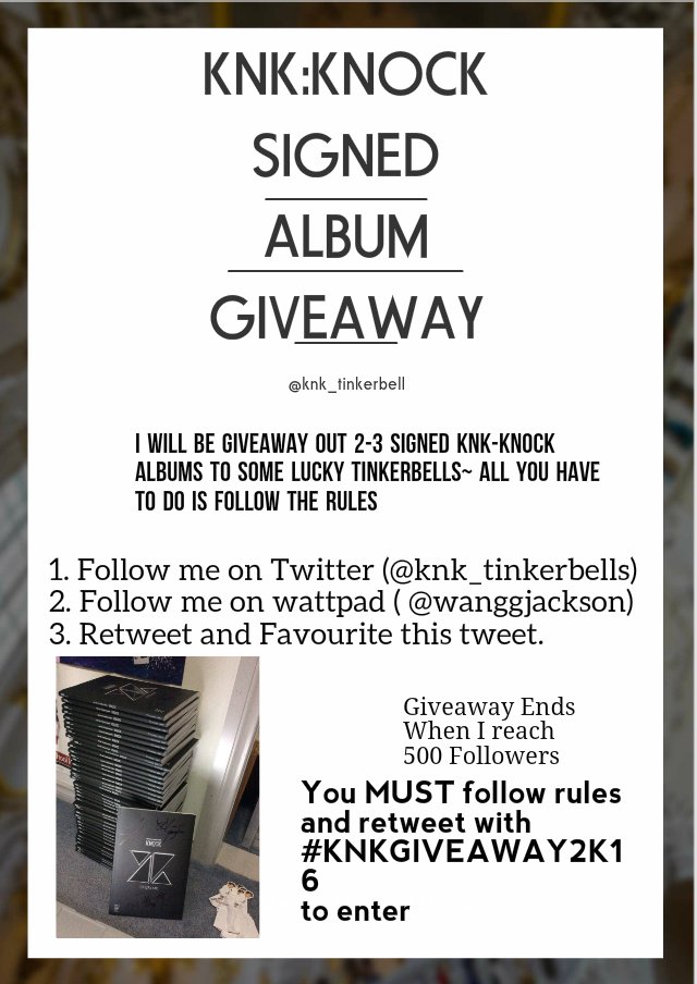 tinkerjun_10287's tweet photo. *KNK SIGNED ALBUM WORLDWIDE GIVEAWAY*
PLEASE FOLLOW RULES~ 
Use Hashtag #KNKGIVEAWAY2K16 https://t.co/VVfm000MlC