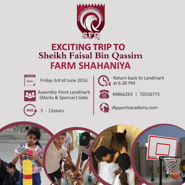 NARockSports's tweet photo. Join the exciting trip to Sheikh Faisal Bin Qassim farm Shahaniya on Friday 3rd of June 2016 with #sfq #qatar https://t.co/IQnT7c0Y3C