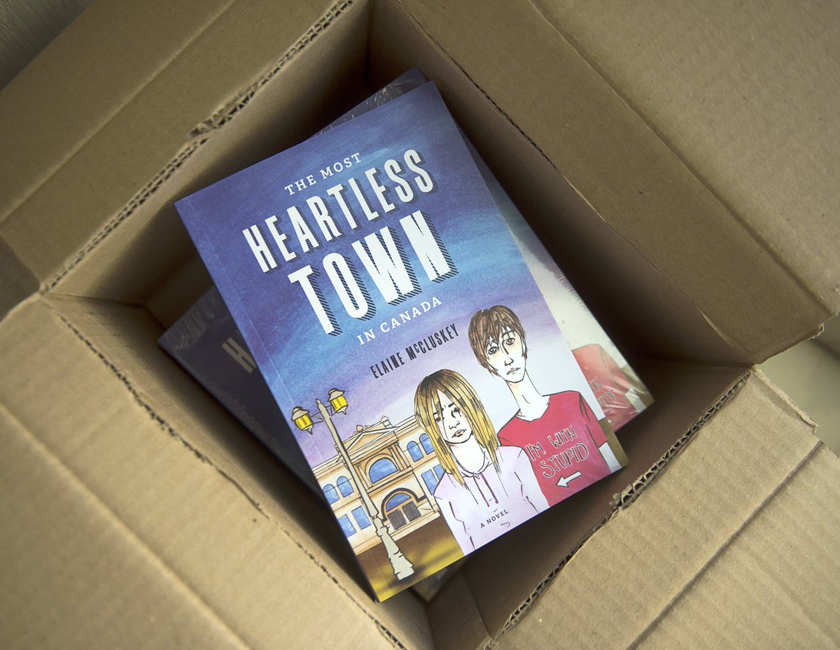 ElaineMcCluskey's tweet photo. Thrilled that these have arrived and are now in stores. #newnovel #itisout #themostheartlesstownincanada https://t.co/vOVQWdeZ9s