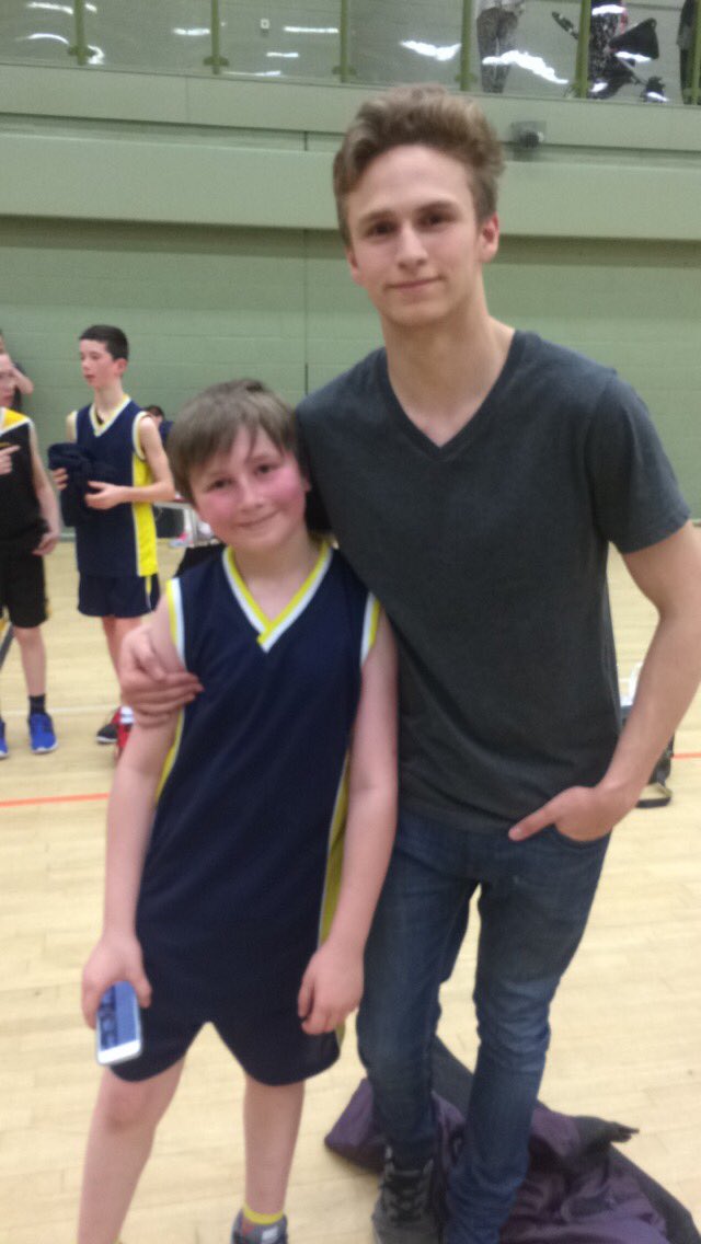 Our lucky mascot, Joseph supporting his former primary school & little bro! #stjosephsfamily #bballfinal #champs