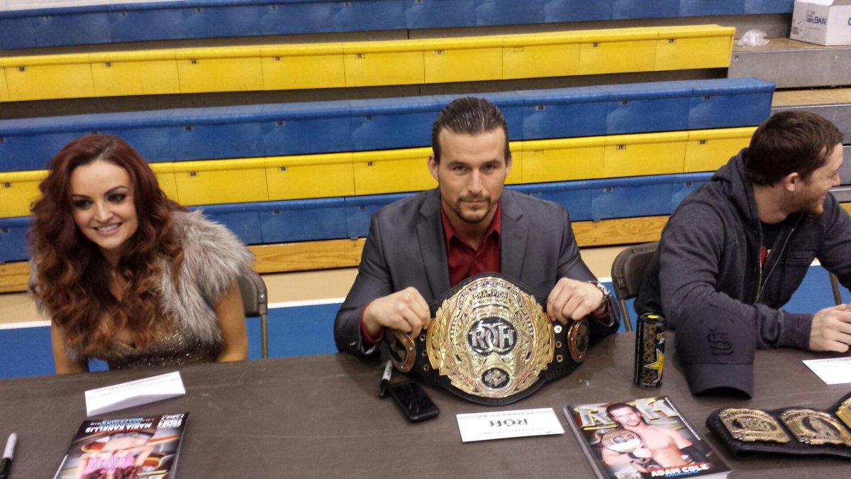SOSWrestlingNet's tweet photo. #ThrowbackThursday #TheChamp #AdamColeBayBay #BulletClubBayBay #HiMaria https://t.co/QptAI8WT3t