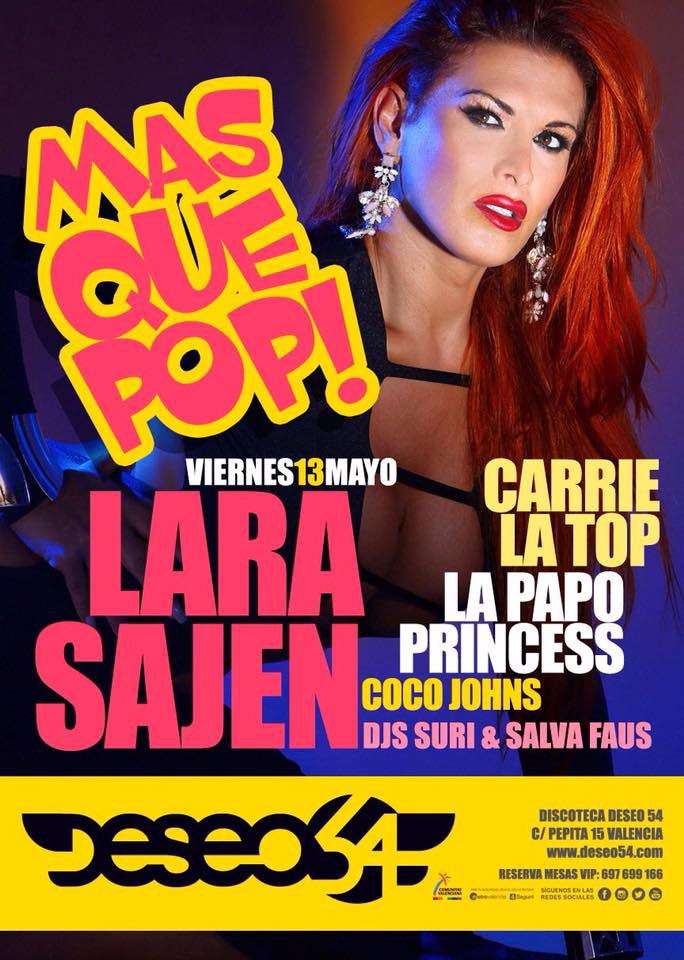 #MásQuePop #Frenesí en #Deseo54 con LARA SAJEN como invitada estelar! Mañana viernes!