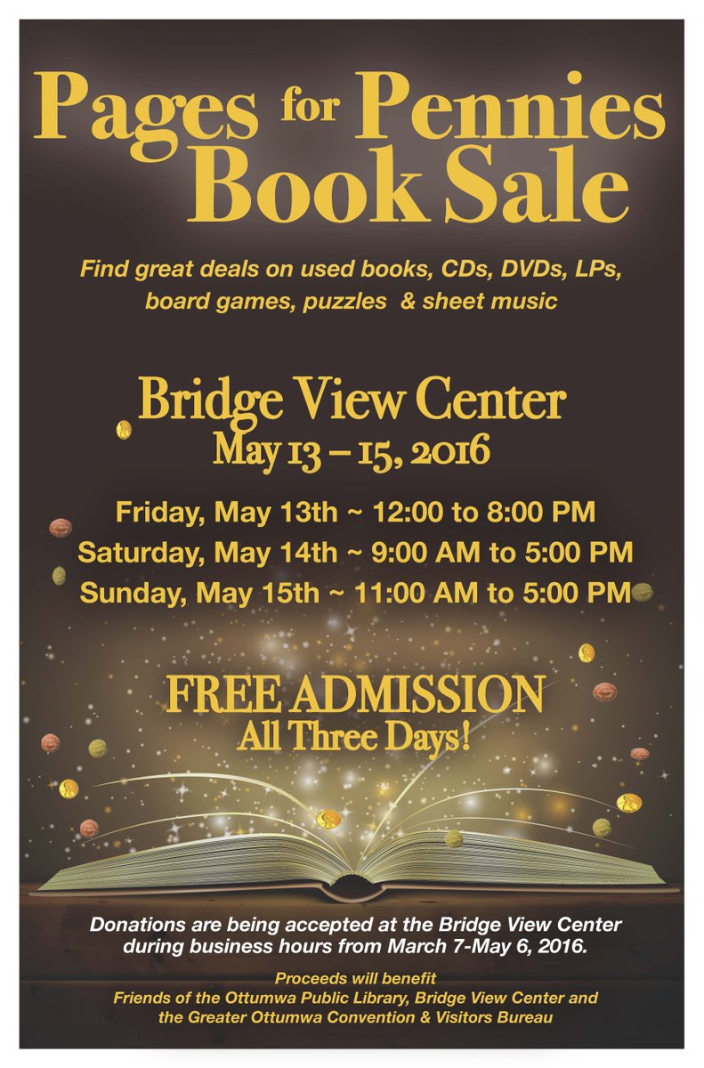 Two great events here at BVC this weekend #booksale@BridgeViewCtr #ocp@BridgeViewCtr