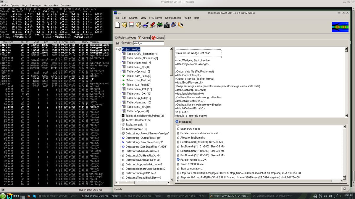 OpenHyperFLOW2D's tweet image. Successfully launched the #OpenHyperFLOW2D v1.03/MPI solver from #HyperFLOW-2D/3D GUI wrapper