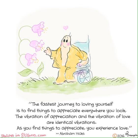 francoislange's tweet photo. "The fastest journey to loving yourself is to find things to appreciate everywhere. "#AbrahamHicks #wuvip #JoyTrain https://t.co/zq7S1JO0Qm