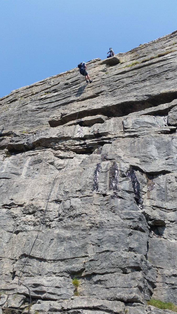 Abseiling perfectly demonstrated by  Mr Pickering #wksoutdoor