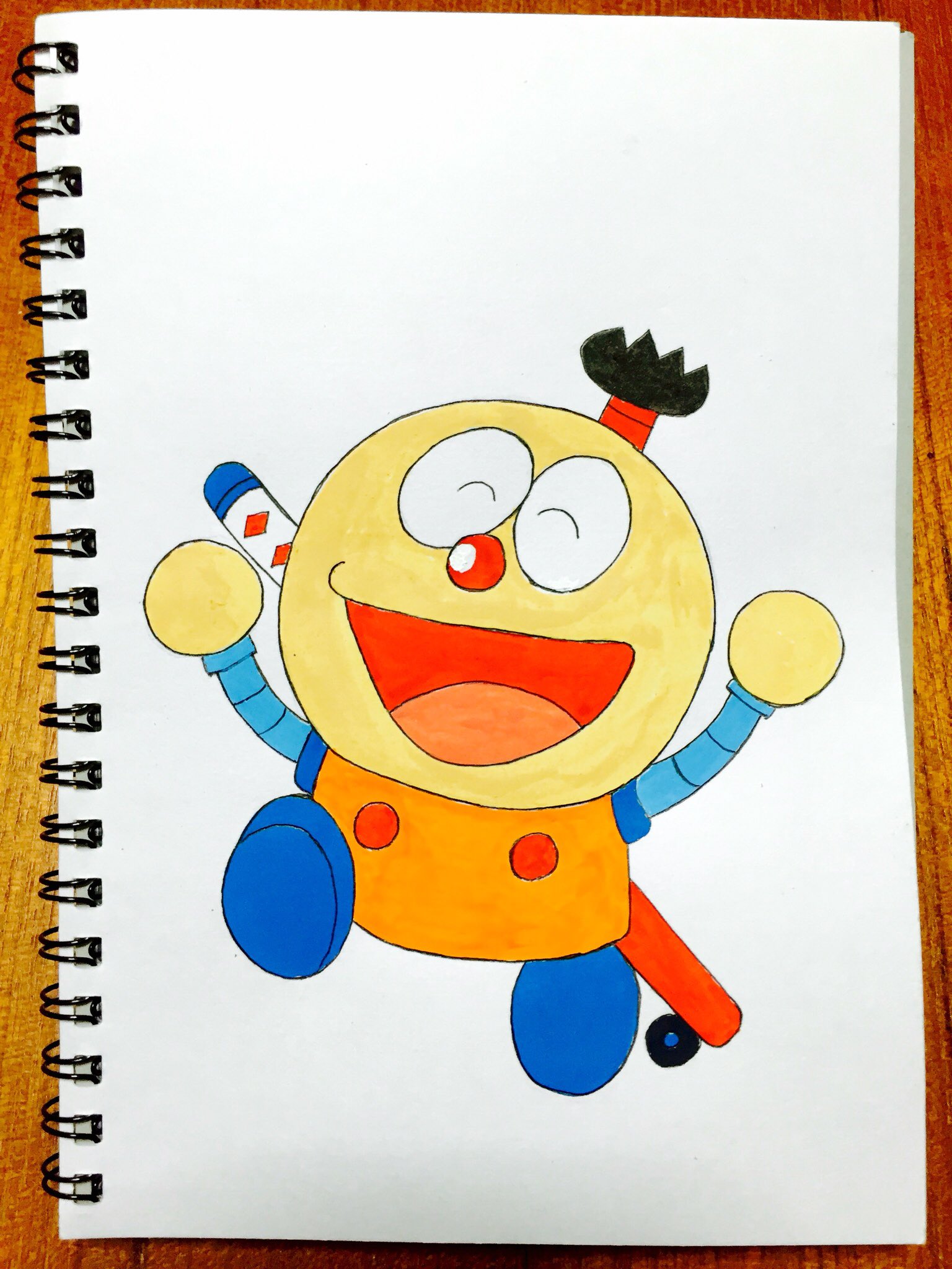ざわ子 ざわ子のキャラクターお絵かきしりとり No 30 コロッケが好物なこのキャラ コロッケの調理手順を歌詞にした曲がopになるほどだが コロッケが好物というのはアニメ限定の設定らしい キテレツ大百科 キャラクター絵しりとり T Co
