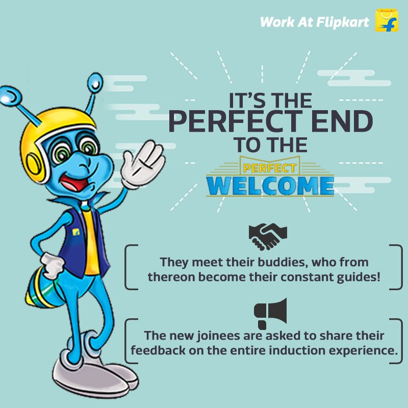 WorkAtFlipkart's tweet photo. Even as the Perfect Week ends it signals the start of an awesome journey as a flipster! #PerfectWelcome https://t.co/thLtPHS03W