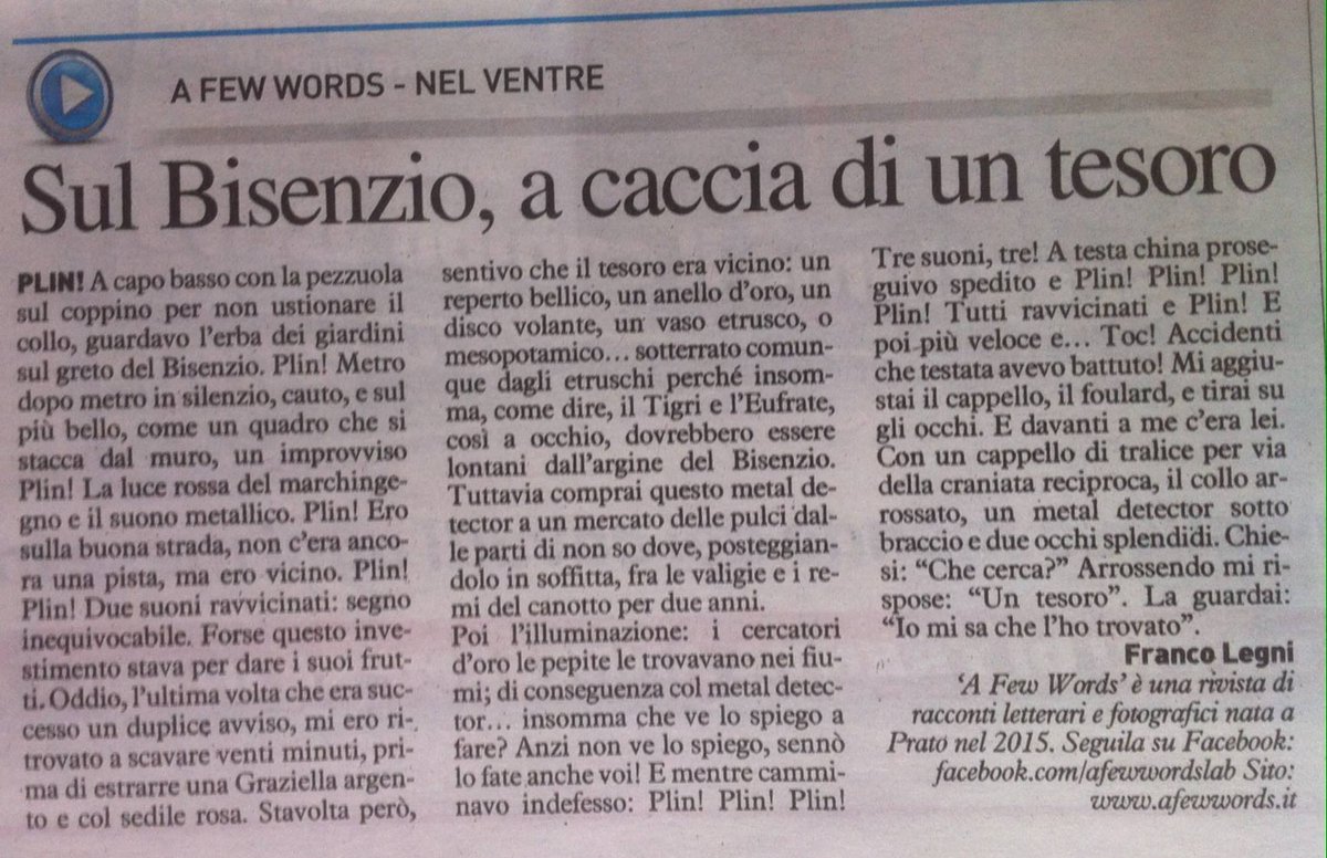 Seconda uscita della nostra #rubrica #NelVentre su @Nazione_Prato: @Francolegni.
@novedafirenze @OfficinaLettera