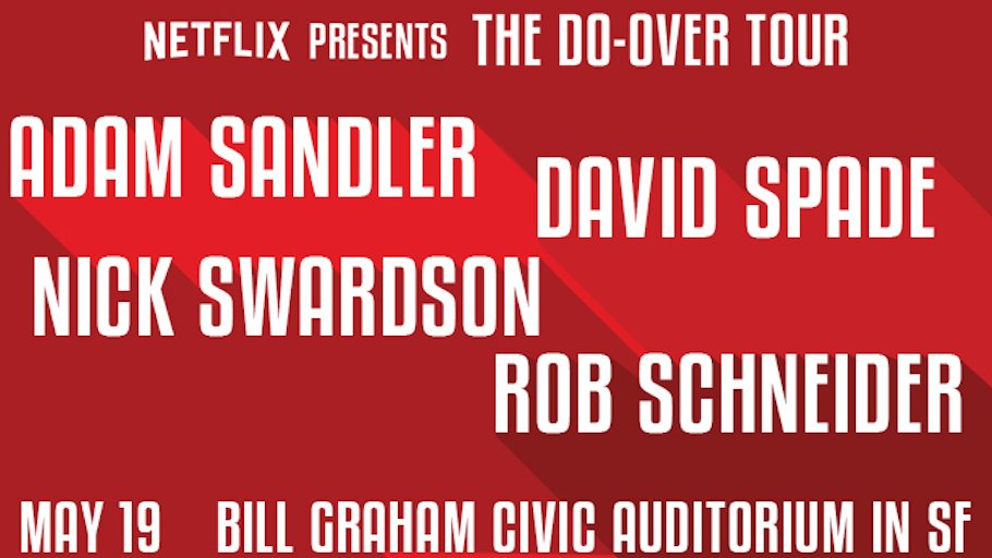Retweet to win tix for Adam Sandler, David Spade &amp; more @ Bill Graham Civic, 5/19
bit.ly/1T7Xk1z [sponsor]