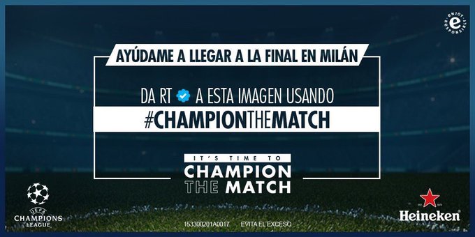 Ay&uacute;dame a cumplir mi sue&ntilde;o para ir a la final de la Champions League🙏🏻🙏🏻🙏🏻 S&oacute;lo da Retweet 🙏🏻🙏🏻🙏🏻#ChampionTheMatch<a href="/tag/championthematch"class="tags"><span>#championthematch</span></a>