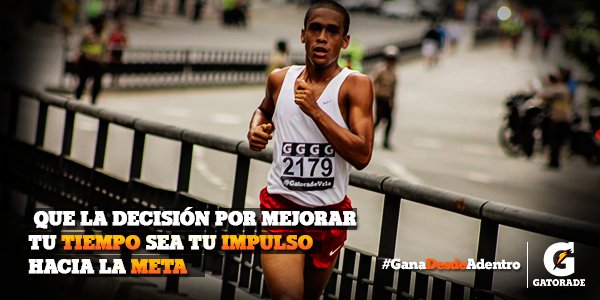 GatoradeVzla's tweet photo. Que la decisión por mejorar tu tiempo sea tu impulso hacia la meta. #GanaDesdeAdentro https://t.co/0orrwLjBNr