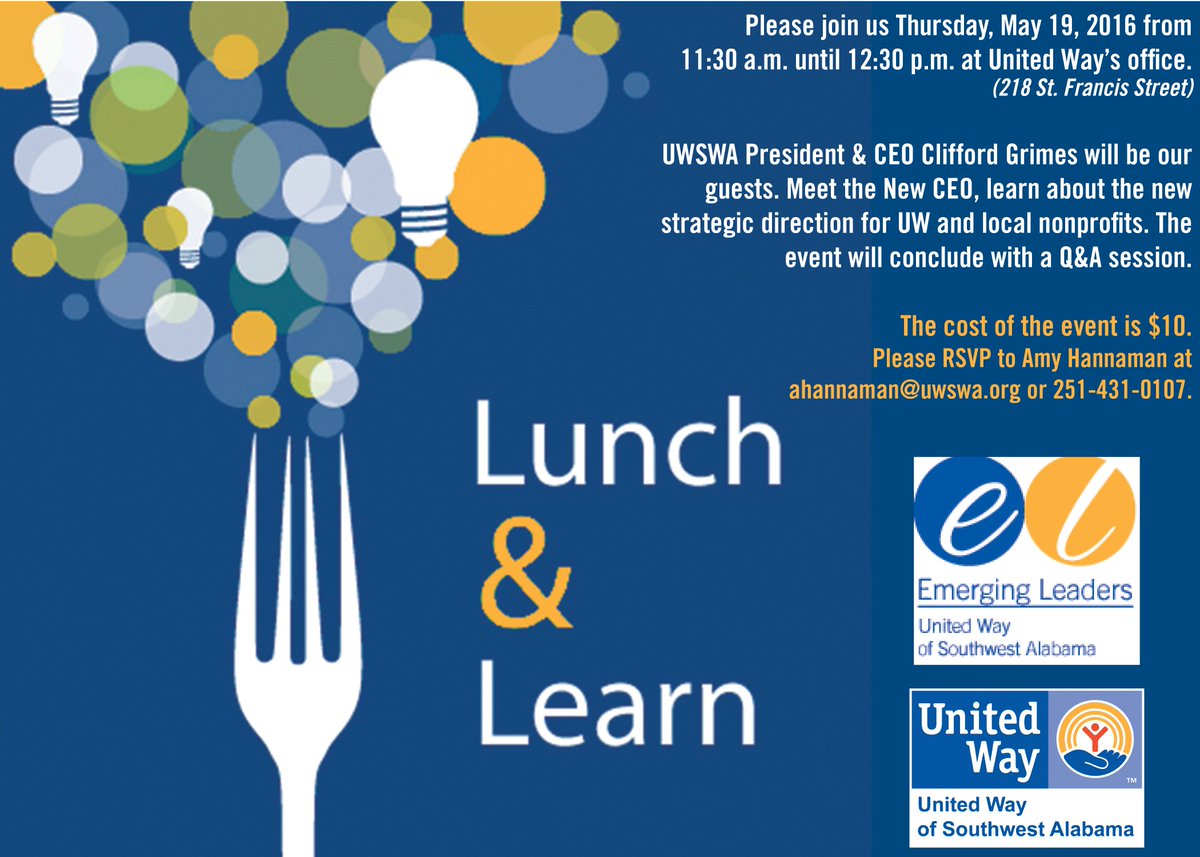 Mark you calendars &amp; join us for Emerging Leaders #LunchAndLearn next Thursday!