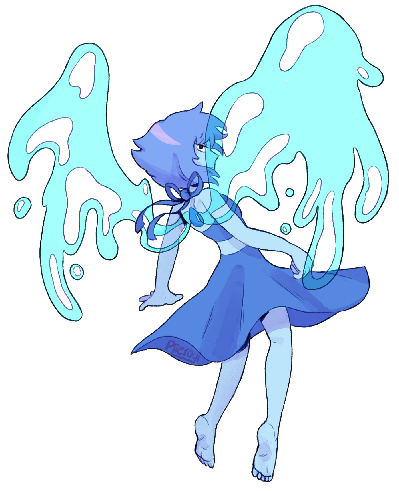 “Icarus who flew to close to the Sun with wings mad out of wax
#stevenuniverse #lapislazuli”
