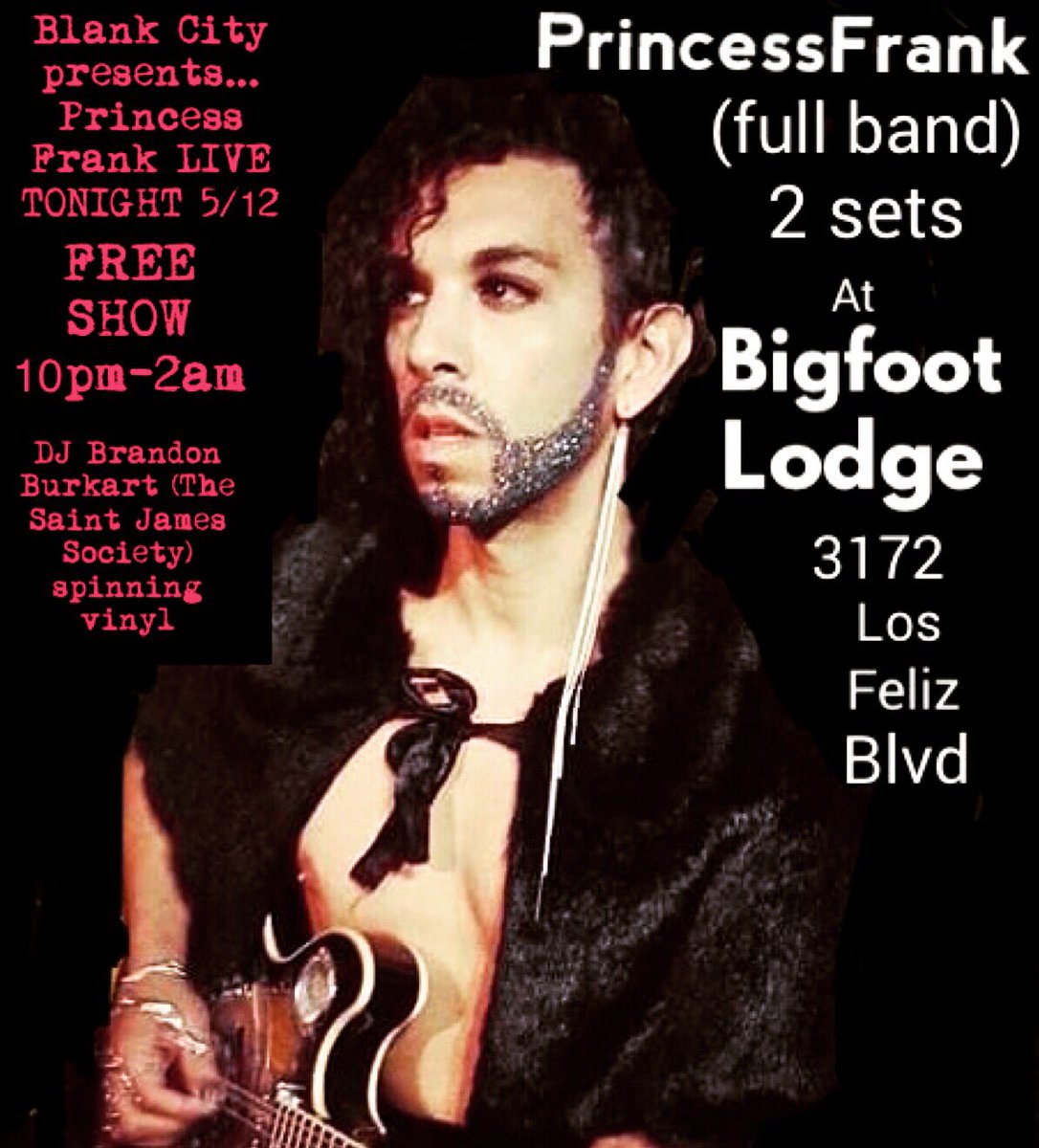 blankcityla's tweet photo. @blankcityla welcomes back #PrincessFrank to @bigfootlodge tonight + DJ @stjamessociety spinning vinyl #blankcity https://t.co/XBxzND8nZa