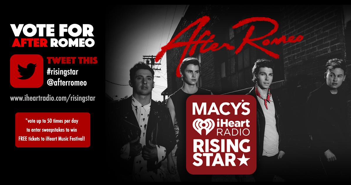 BoxBoxgame's tweet image. Help @AfterRomeo win @iHeartRadio&apos;s #RisingStar contest! Vote for them now!  - sot.ag/53qks