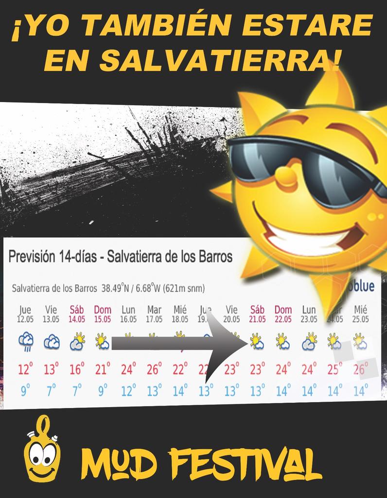jaimecaro13's tweet photo. AL MAL TIEMPO BUENA CARA 😊 🍻🍻🍷🍹☀☀🌞🌞🌄 EL DIA 21 DE MAYO 0% DE PRECIPITACIONES QUE GANAS!!!!!!! @Mudfestiv https://t.co/wmPCK3E4Or