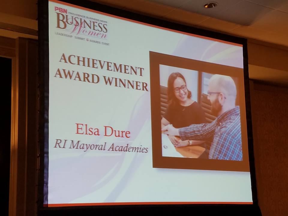 Congrats to <a href="/RIMAcademies/">RI Mayoral Academies</a> CEO, Elsa Dure, on being a <a href="/ProvBusNews/">PBN</a> Achievement Honoree! bit.ly/24T4Gvm