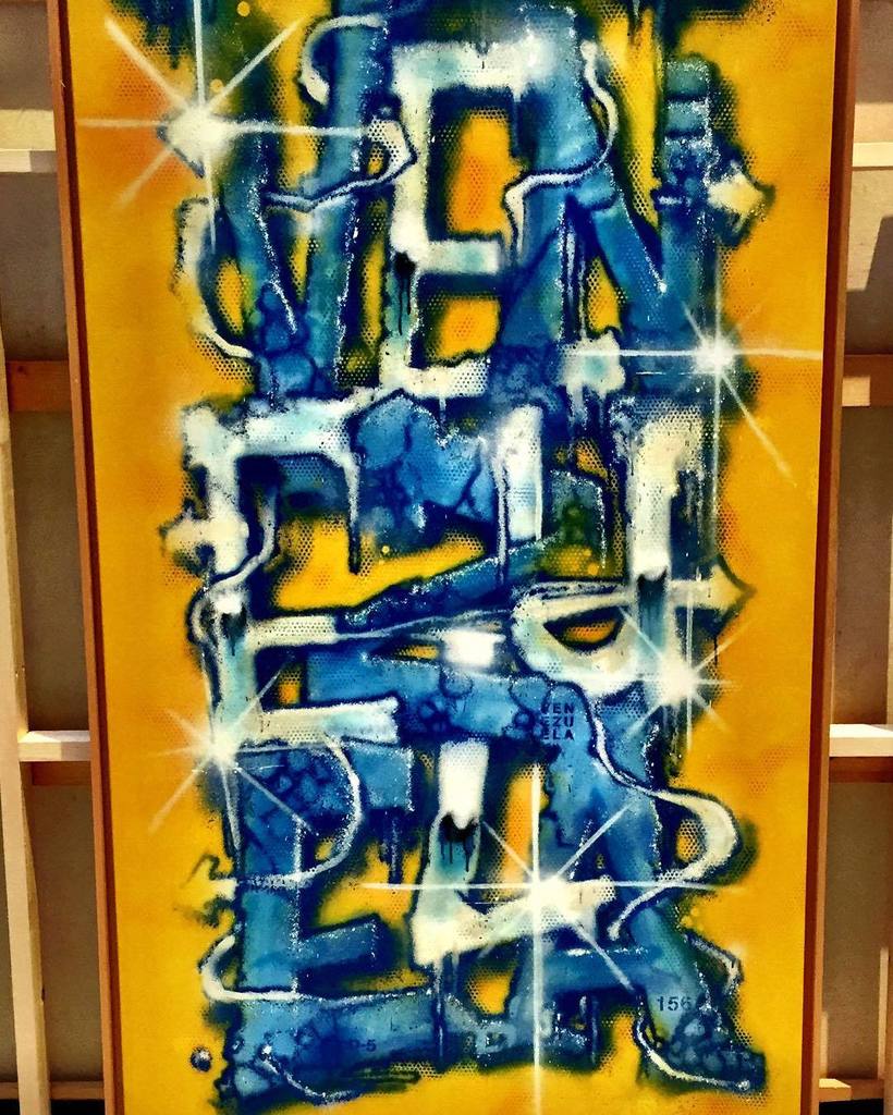 StArtEverywhere's tweet image. Cool detailed picture of the work on canvas by #Dizer showcased by @nobuloart for the Street Art Life! exhibition i…