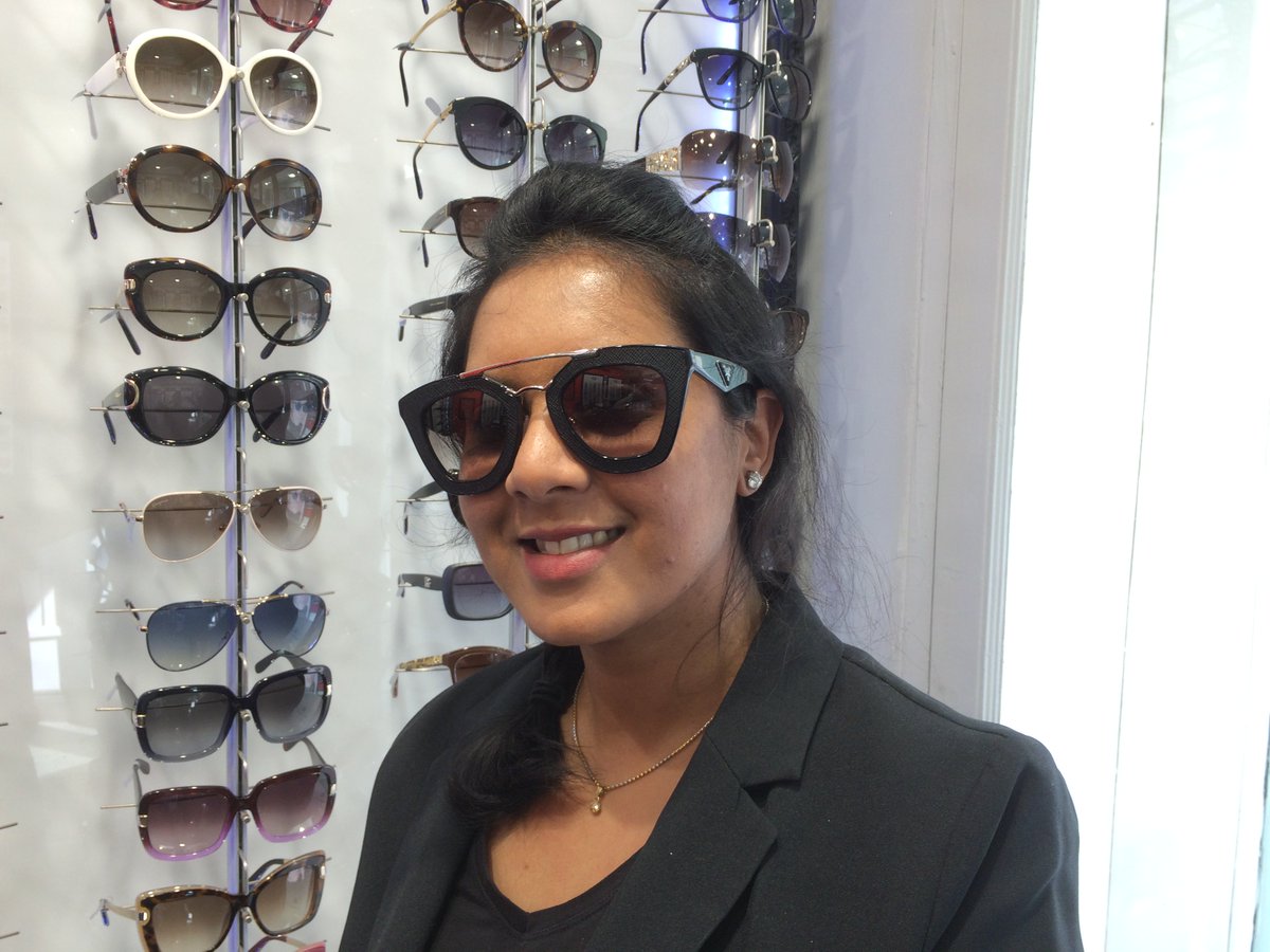 Sunglassesie's tweet photo. #NewAarrivals Our Manager Anusha has fallen in love! #PradaSS16 #Prada #SummersArrived https://t.co/2zAGPmK3CP