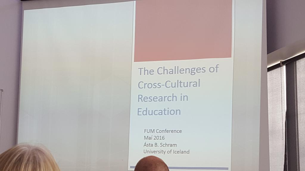 Listening to Ásta Schram talking about cross-cultural research. #felagummenntarannsoknir