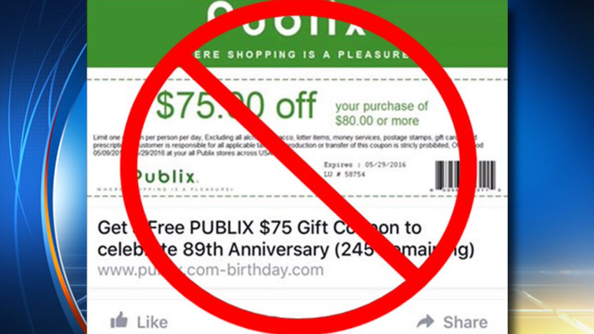 Don't get fooled by this fake @Publix coupon bit.ly/1TB5wSn?utm_me… https://t.co/dcpVZ2gmv3
