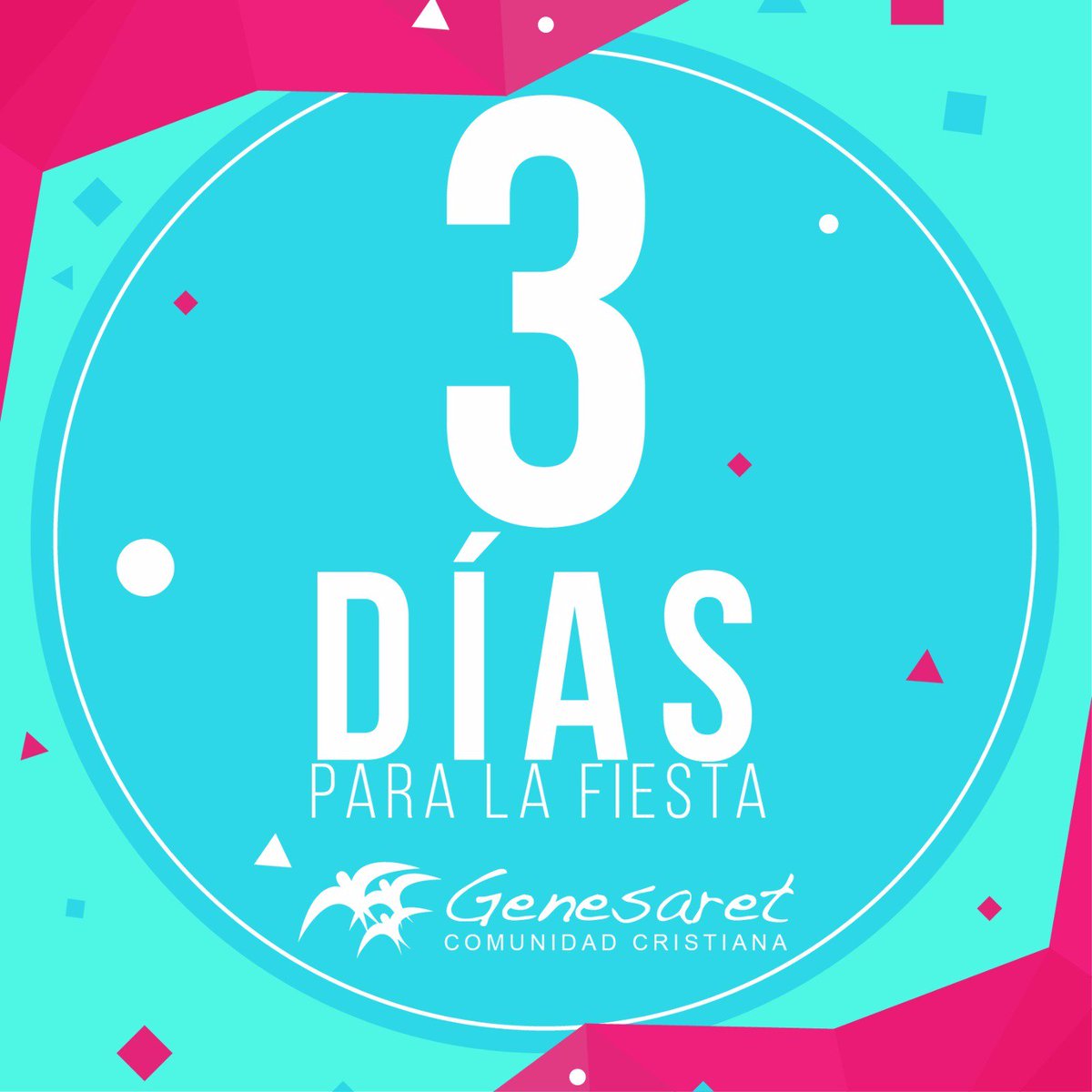 CCGenesaret's tweet photo. ¡3 Días! Nuestra fiesta se acerca. ¿Estás preparado?
#Fiesta #3dias #ede #EsTiempo #15DeMayo #Genesaret https://t.co/lu98dtnaO9