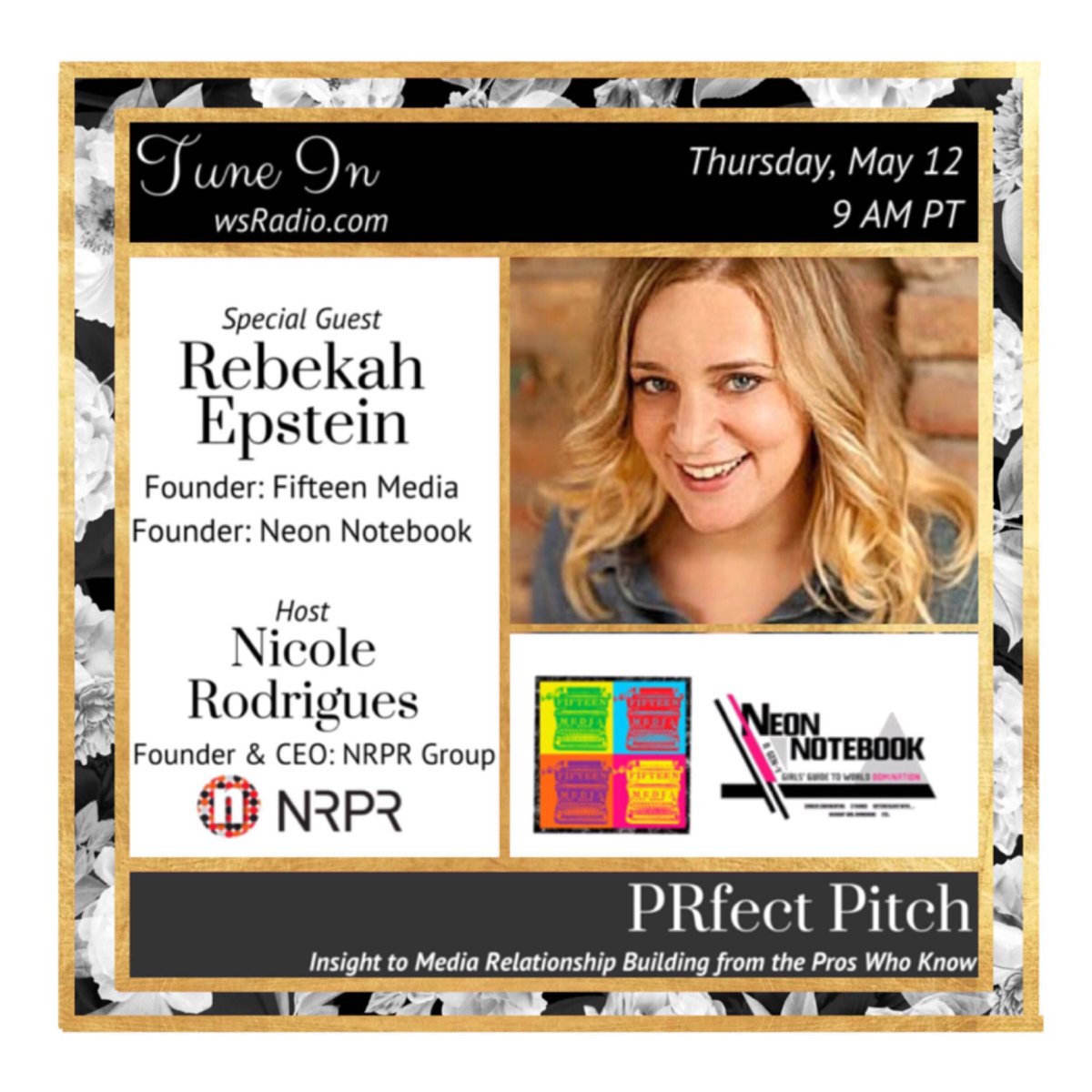 NRPRGroup's tweet image. #PRfectPitch is at 9 AM PT! This week’s guest is @bekahepstein, founder of Fifteen Media: tinyurl.com/hu6s7lo!
