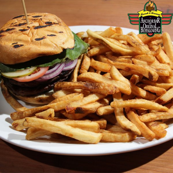AnchorBar_CA's tweet photo. You can't go wrong with our classic burger &amp; fries... especially when they're just $8.99 every Thursday! https://t.co/UucCHXhXBw