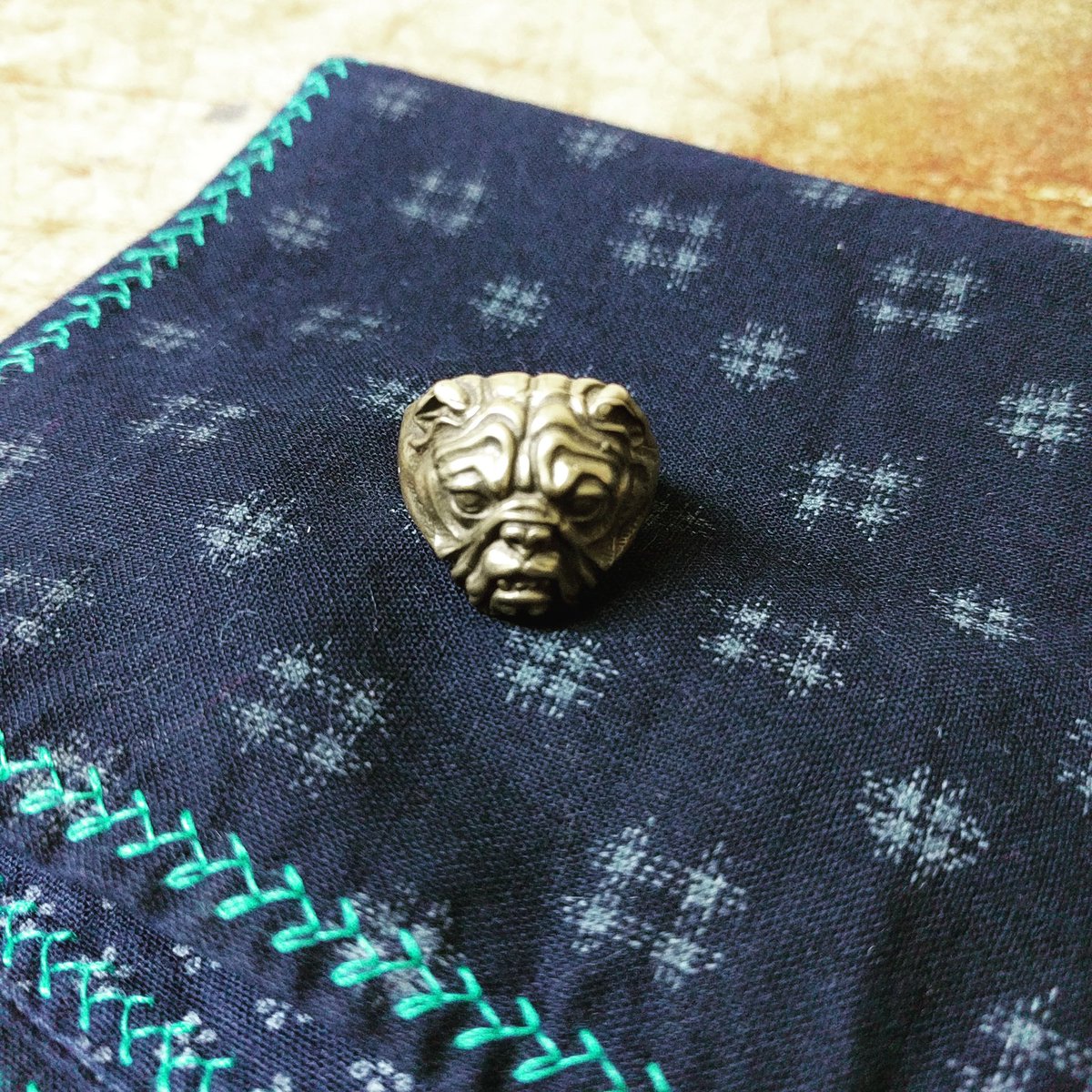 prophetekco's tweet photo. Brass bulldog ring! https://t.co/BeQYJO3dza