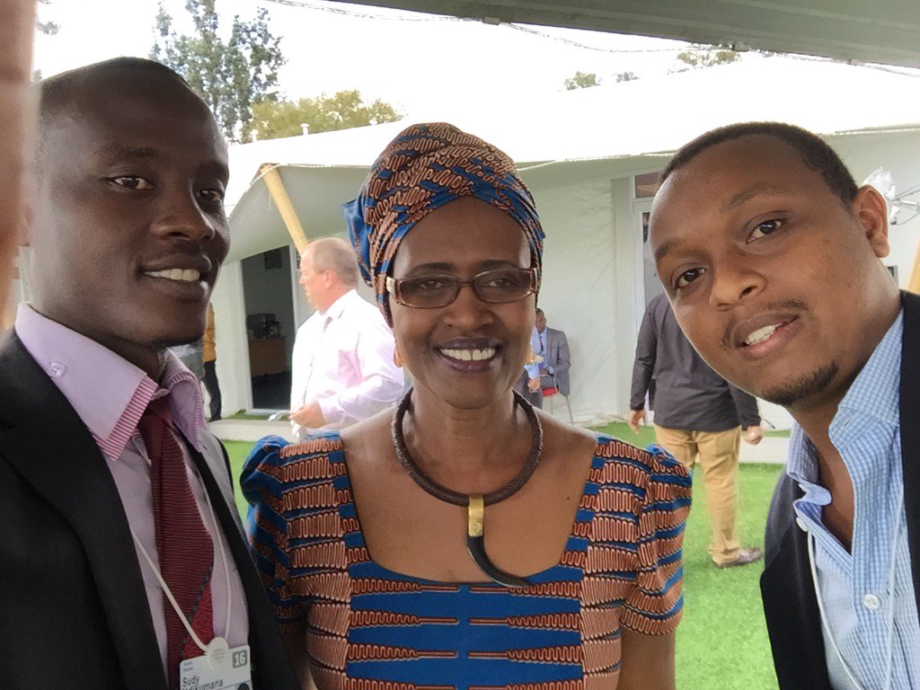 Winnie_Byanyima's tweet photo. Africa's rising stars @sudybe frm DRC &amp; @burundi_30 frm #Burundi agree:democracy, devt &amp; peace go 2gether #WEFAfrica https://t.co/yIcXTuCmPv
