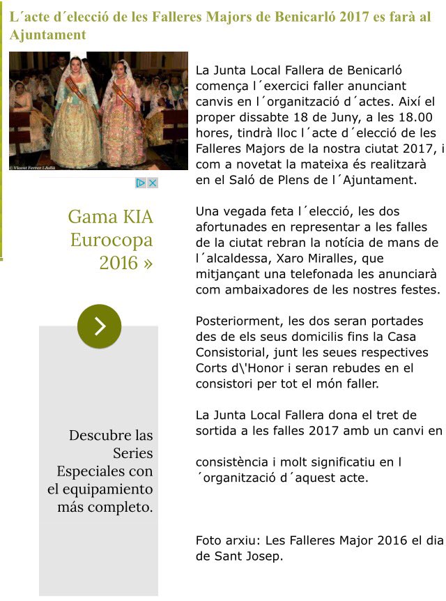 L'acte d'elecció de les FFMMB de #Benicarlo és modifica. #fallesdebenicarlo #falles2017 #FallesUNESCO