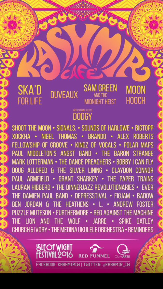 BobbyICanFly's tweet photo. We're delighted to be playing again at this year's @IsleOfWightFest. See you at @Kashmir_IW on Saturday https://t.co/xwiBNixhsq