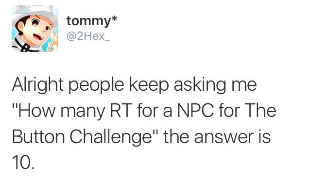 mushyMax's tweet image. Help me become an npc in #buttonchallenge i need 10 rts