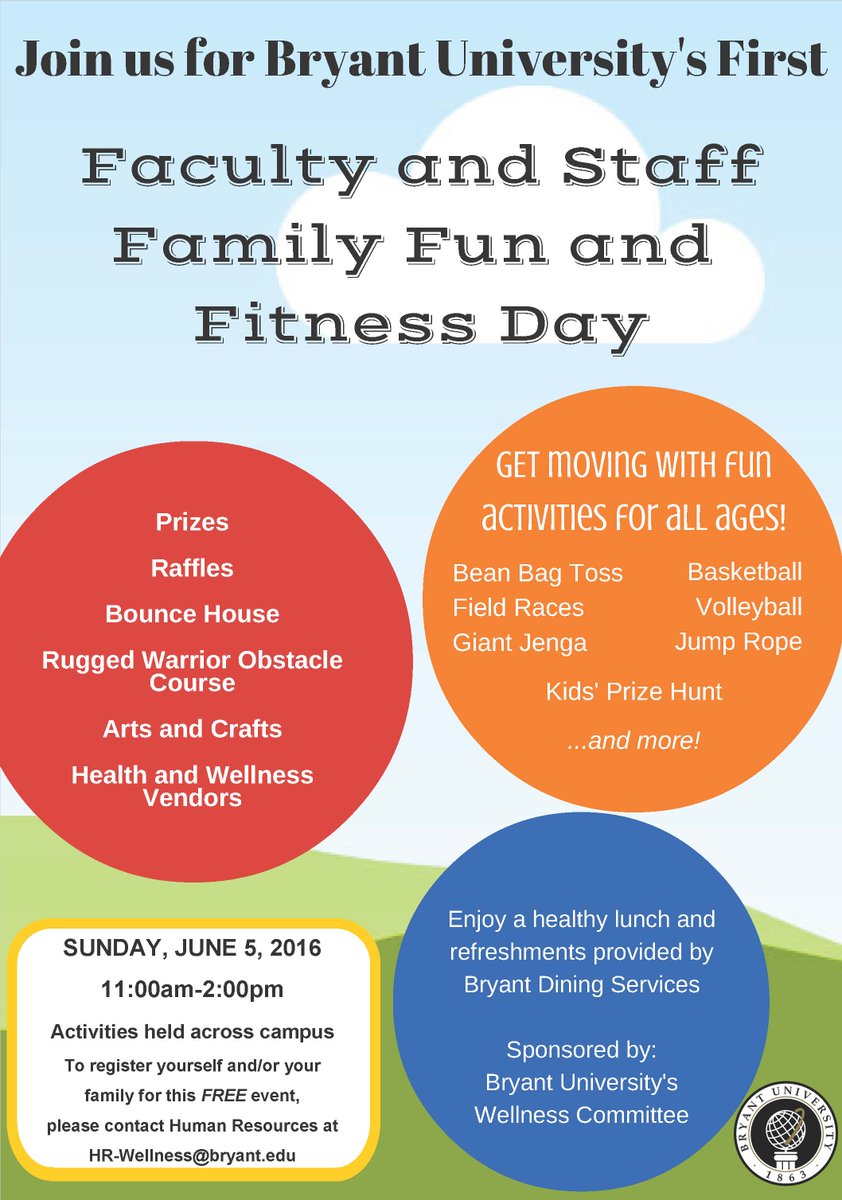 Be sure to register for the Family Fun and Fitness on Sunday June 5, 2016 from 11am-2pm. tinyurl.com/z9eo92n