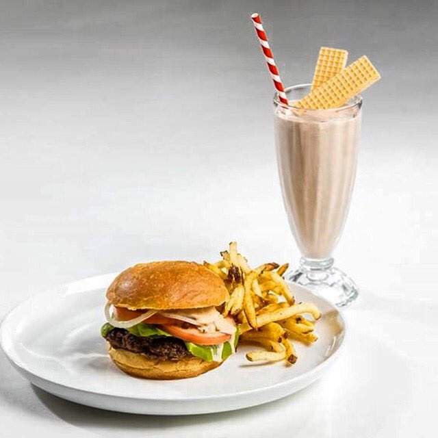 Lunch is served.  #burgers #fries #milkshake #desmoineseats