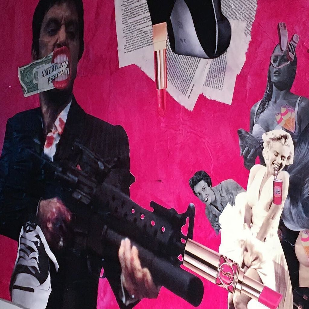 CollageArchive's tweet image. God bless america 🇺🇸 #revealcomingsoon #cutandpaste #papercollage #paperart #visualart #scarface by matycollageart